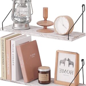 ウォールシェルフ 壁を傷つけない 50+50cm2点セット パイン材 壁掛け棚 賃貸 壁 棚 穴あけない ウォールラック 壁に付けられる家具 飾り棚 木製 簡単取り付け 洗面所/キッチン/トイレ/玄関 壁棚収納 (ダークブラウン) (复制)