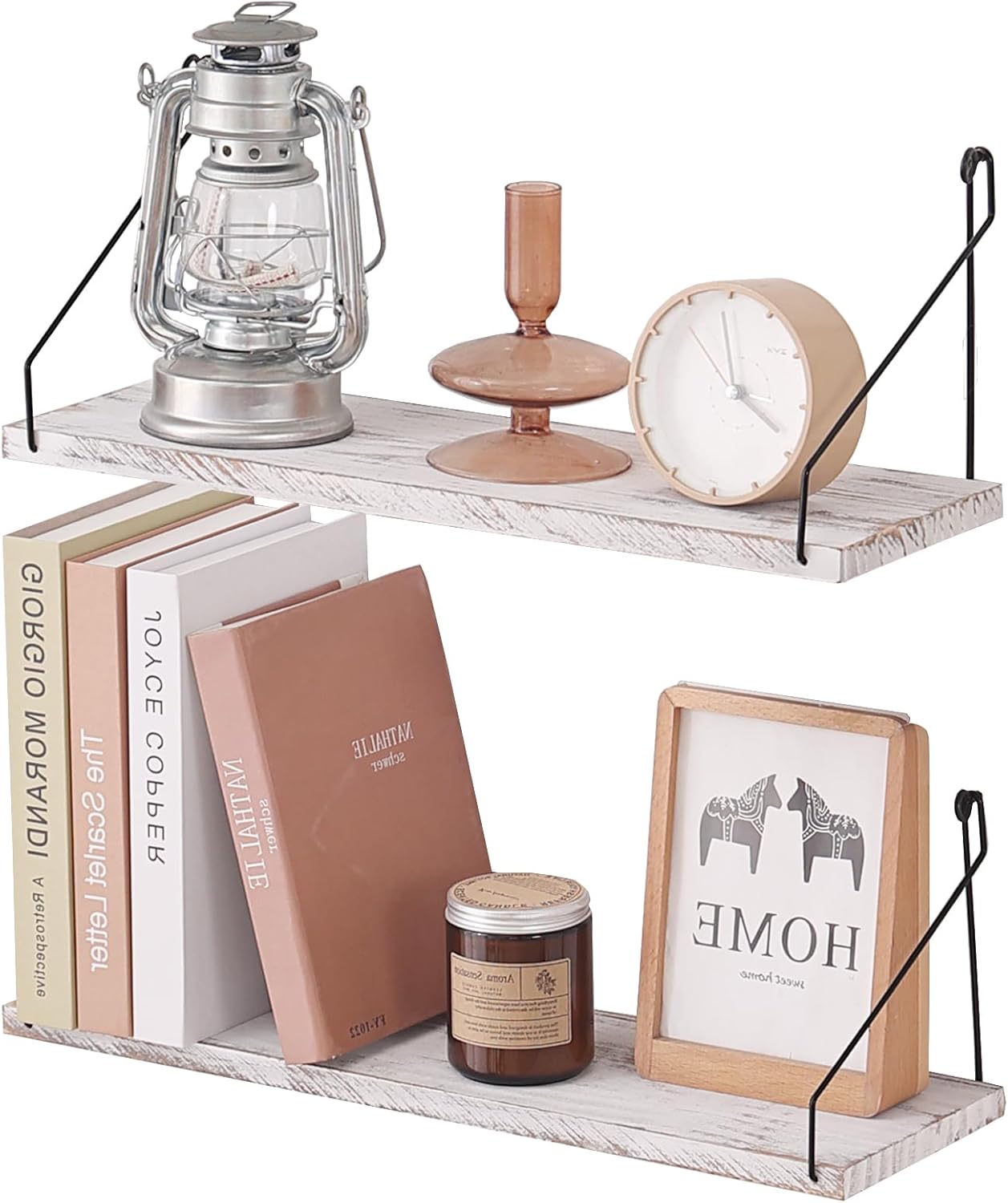 ウォールシェルフ 壁を傷つけない 50+50cm2点セット パイン材 壁掛け棚 賃貸 壁 棚 穴あけない ウォールラック 壁に付けられる家具 飾り棚 木製 簡単取り付け 洗面所/キッチン/トイレ/玄関 壁棚収納 (ダークブラウン) (复制)