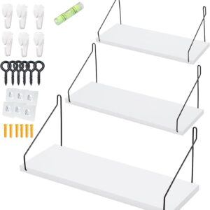 ウォールシェルフ 壁を傷つけない 30+35+40cm3点セット 壁掛け棚 棚 白賃貸 壁 棚 穴あけない ウォールラック 壁に付けられる家具 diy飾り棚木製 簡単取り付け リビング/洗面所/キッチン/トイレ/玄関 収納ラック(ホワイト)