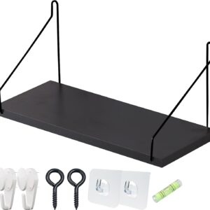 ウォールシェルフ 壁を傷つけない 30cm 壁掛け棚 賃貸 壁 棚 穴あけない ウォールラック 壁に付けられる家具 飾り棚 設置棚 壁 棚 傷つけない 簡単取り付け diy棚 洗面所/キッチン/トイレ/玄関 収納ラック (ブラック)