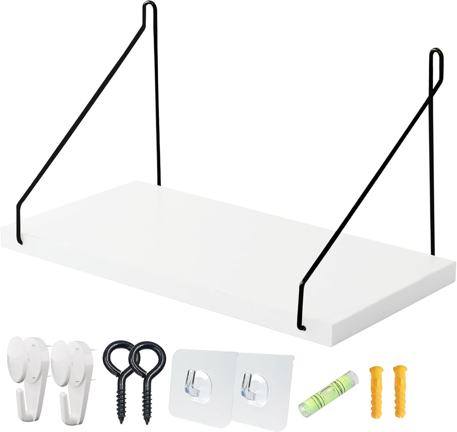 ウォールシェルフ 壁を傷つけない 30cm 壁掛け棚 賃貸 壁 棚 穴あけない ウォールラック 壁に付けられる家具 飾り棚 設置棚 壁 棚 傷つけない 簡単取り付け diy棚 白 洗面所/キッチン/トイレ/玄関 壁棚収納(ホワイト)