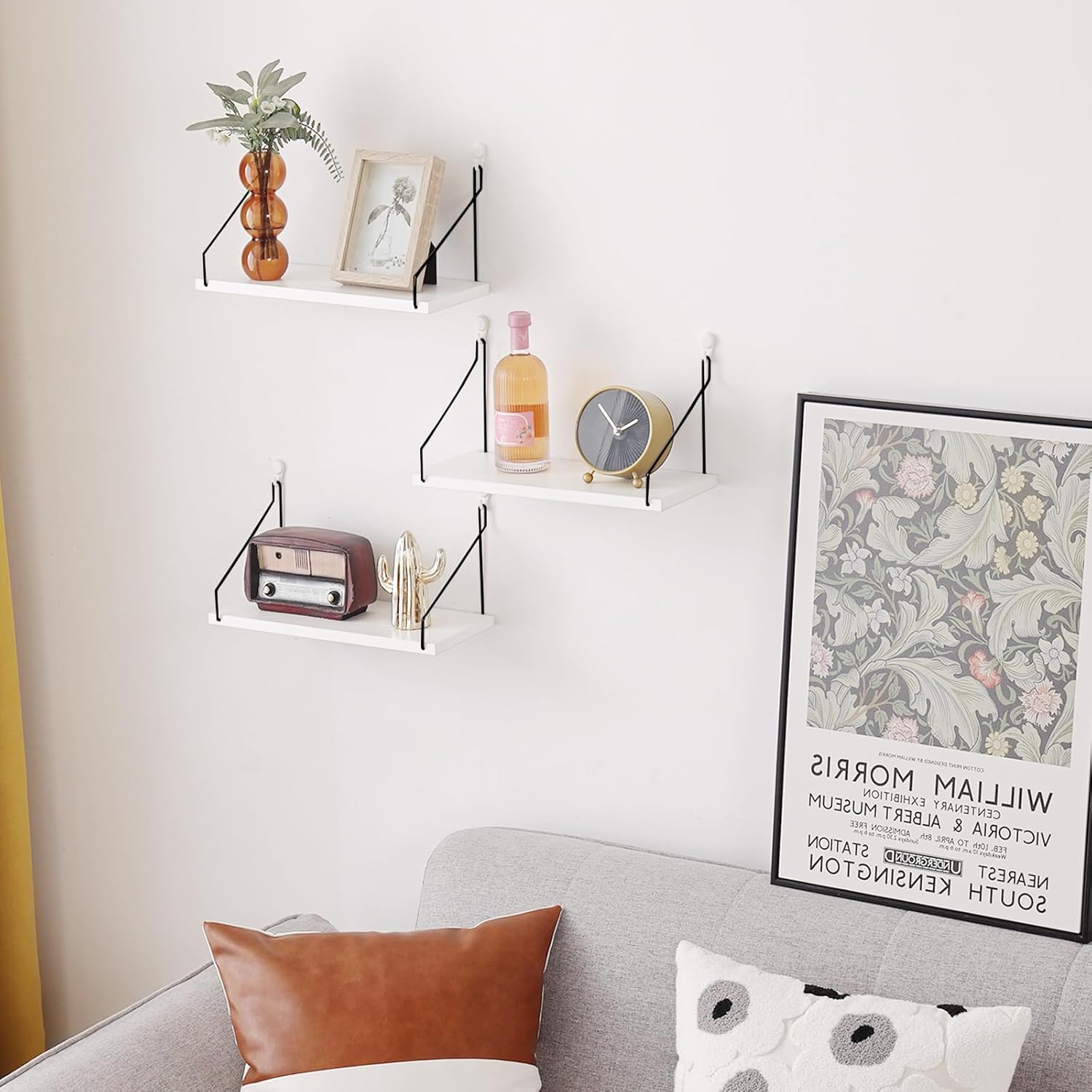 ウォールシェルフ 壁を傷つけない 30cm 壁掛け棚 賃貸 壁 棚 穴あけない ウォールラック 壁に付けられる家具 飾り棚 設置棚 壁 棚 傷つけない 簡単取り付け diy棚 白 洗面所/キッチン/トイレ/玄関 壁棚収納(ホワイト) - Image 7