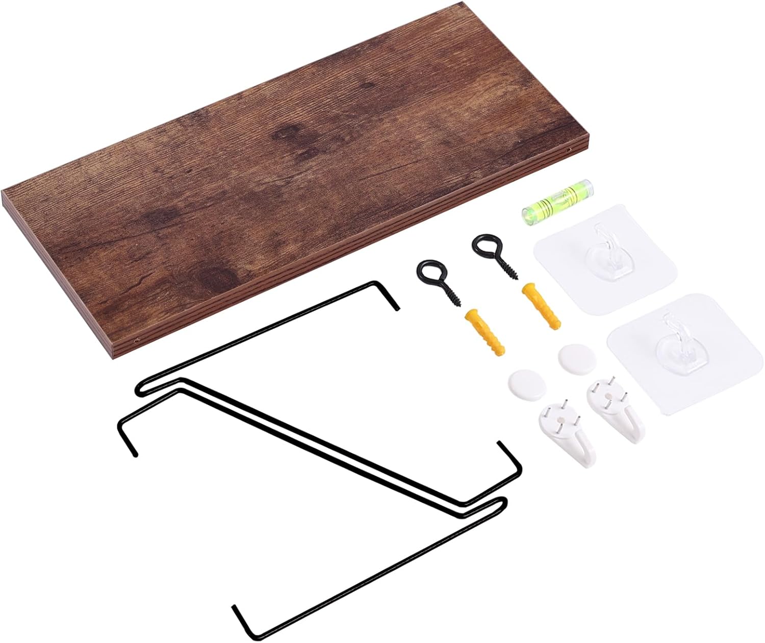 ウォールシェルフ 壁を傷つけない 42cm 壁掛け棚 賃貸 壁 棚 穴あけない ウォールラック 壁に付けられる家具 飾り棚 設置棚 壁 棚 傷つけない 簡単取り付け diy棚 洗面所/キッチン/トイレ/玄関 収納ラック (ブラウン) - Image 8