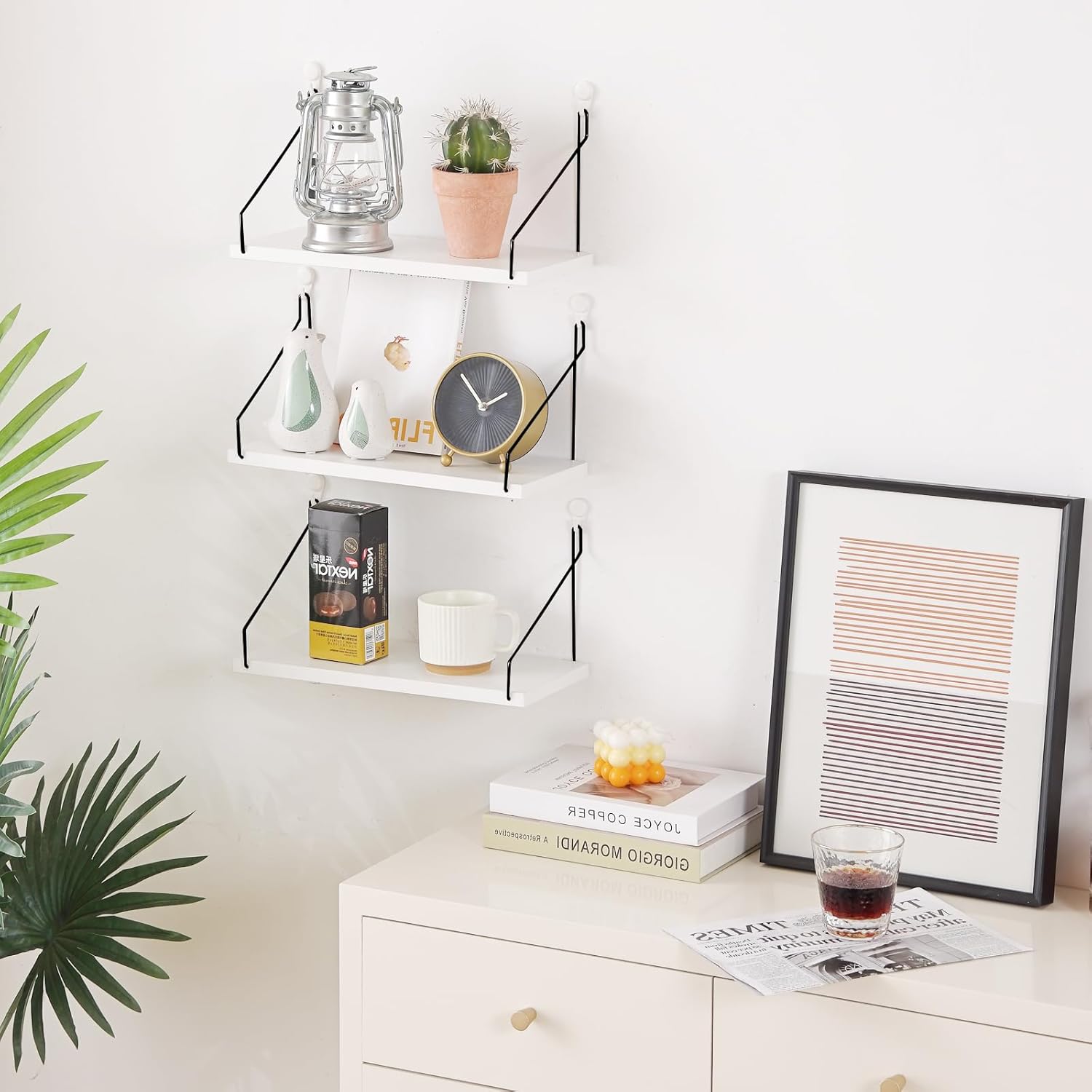 ウォールシェルフ 壁を傷つけない 30cm 壁掛け棚 賃貸 壁 棚 穴あけない ウォールラック 壁に付けられる家具 飾り棚 設置棚 壁 棚 傷つけない 簡単取り付け diy棚 白 洗面所/キッチン/トイレ/玄関 壁棚収納(ホワイト) - Image 8